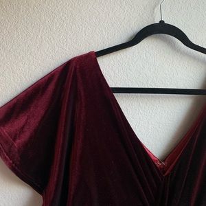Burgundy Floor Length Dress, Revelry Bridesmaid Dress
